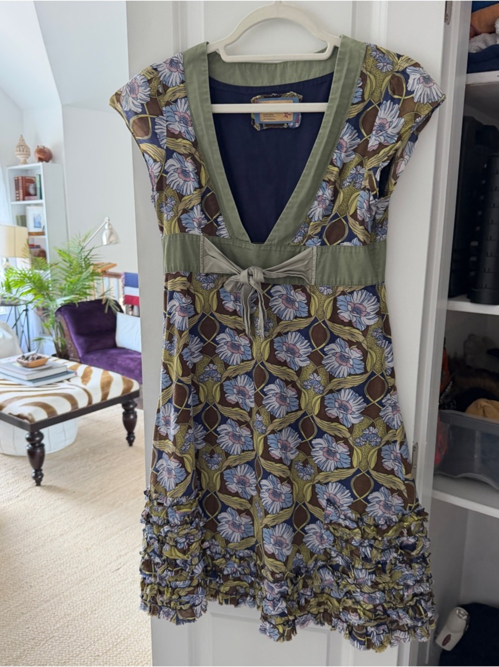 Free People Floral Tie V Neck Mini Dress 2